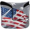 GuoChe Mallet Style Putter Cover Magnetica Snap Putter Headcover per uomini e donne PU Pelle Impermeabile Patriottica Rosso Bianco Blu USA Flag Fighter Jet 4 luglio