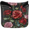 GuoChe Copertura per mazza da golf con chiusura magnetica, per la maggior parte delle marche, in pelle PU, impermeabile, per giardiniere, foglie e fiori vintage, vetro colorato rosa