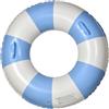 Generico Anello Da Nuoto Per Adulti, Ciambella Gonfiabile Adulti Antiribaltamento, PVC Rinforzato Con Maniglie, Design Righe Vintage Ø80cm, Per Mare/Piscina/Feste Estive, Blu-Bianco