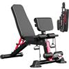 BOUDECH® Kinetix - Panca da Fitness Multifunzione Pieghevole 62,5 x 89,2 cm Con Elastici Inclinabile Panca da Palestra per Allenamento casa