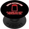 Ironic Introvert Quotes & Gifts Divertente batteria sociale bassa per favore non percepire me PopSockets PopGrip Adesivo