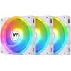 Thermaltake Ventola Bianca da 120 mm, 3x PWM, ARGB Sync, 57 CFM, 3000 RPM, Compatibile con PC Desktop, Confezione da 3