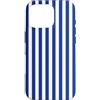 Elegant Geometric Vertical Lines Pattern Custodia per iPhone 16 Pro Simpatiche linee verticali estetiche a righe blu e bianche