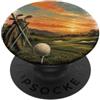 Evening Horizons Vintage Golf Tramonto Fairway Scena per i giocatori del fine settimana PopSockets PopGrip Adesivo