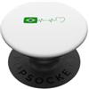 Humoristique Brazil Humour Brésil Femme Brasile uomo battito cuore umorismo brasiliano idea regalo PopSockets PopGrip Adesivo