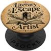 Bookish Bookworm Book Lover Gifts Letterario Fuga Artista Libro Amante Lettura Vintage Bookish PopSockets PopGrip Adesivo