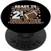 Back To School 1st Day of 2nd Grade Foot Ready to Tackle 2nd Grade Football Boys First Day of School PopSockets PopGrip Adesivo