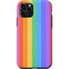 Elegant Geometric Vertical Lines Pattern Custodia per iPhone 11 Pro Estetica estiva colorata a righe arcobaleno pastello carino