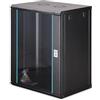 DIGITUS Armadio di rete - Rack da 19 pollici 16U - Non montato - Montaggio a parete - Profondità 450 mm - Profondità utile 320 mm - Portata 60 kg - Porta in vetro - Serie Dynamic-N - Nero