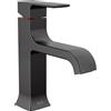 Delta Velum 539-BLMPU-DST Rubinetto da bagno nero opaco 1 foro, rubinetto per lavabo da bagno a foro singolo, montaggio di scarico push-pop in metallo, nero opaco
