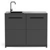 cozze® Modulo Lavello Cucina da Esterno - Mobile con Lavandino e Top in HPL 15 mm - Acciaio Antiruggine e Design Moderno - 90x110x60 cm