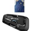 cardo FRC4X003 Cardo Singolo Interfono Bluetooth 4 piloti 1.2 Km + Gilet Roma Moto