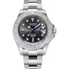 Sugess Ocean Star S450-2.KS - Orologio meccanico da uomo in vetro zaffiro 100 m, Argento
