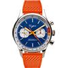 Sugess SUCHP007FO 40MM Gold SWAN Neck Chronograph Pliot Chrono Seagull ST1901 Movimento Sapphire Crystal Orologio da uomo 1963, Blu, Cinturino