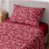 Ruggeri Set Lenzuola Completo Letto Singolo, in Microfibra Floreale Rosso | 1 lenzuolo sopra di 160 x 290 cm, 1 lenzuolo con angoli di 90 x 200 cm con altezza angolo di 25 cm e 1 federa di 50 x 80 cm