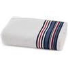 Tommy Hilfiger - Asciugamano da bagno, bianco, spugna boucle, 480 g/m², 100% cotone, bordo tessuto a righe, leggero e assorbente