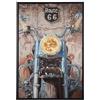 GILDE Quadro a LED per motociclette, strutturato, marrone/argento, motivo moto, rettangolare, altezza 123 cm x larghezza 83 cm