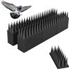 Relaxdays Set 20 Punte antiuccelli, Balcone, Tetto, 3 File, Pannello HxLxP: 3,5x42,5x4 cm, Anti-piccioni, PP, Nero