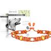 Ganzoo collare per cani in ceramica EM, accessorio decorativo in Paracord 550 annodato a mano, con perline ornamentali e tubi EM, intreccio traspirante, fermacorda regolabile, XS 26-32 cm, Feuer