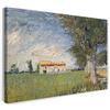 Printed Paintings Stampa su Tela con Telaio (100x70cm): Vincent Van Gogh - Azienda agricola nel Campo di Grano - Quadri Moderni