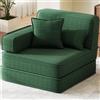 Luxstein Divano letto pieghevole, 95cm, verde, in velluto a coste, divano modulare da pavimento