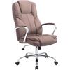 CLP Sedia Ufficio Xanthos XXL In Stoffa I Poltrona Ergonomica Portata Max 210 KG I Sedia Studio Imbottita, Colore:marrone