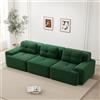 Bladez Moderno divano modulare Cloud, grande divano modulare in corda, senza montaggio, braccioli larghi e base antiscivolo, divano imbottito cloud combinabile per soggiorno (verde, 3 posti)