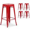Kosmi - Sgabello da Bar in Stile Industriale Rosso Lucido - Altezza 66 cm (4)