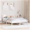Pyvara Telaio per letto matrimoniale, in legno di pino massiccio, bianco, 160 x 200 cm, con testiera, 205 x 165 x 74 cm, per letto matrimoniale, design stabile, 2 persone fino a 200 kg