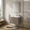 Inbagno Mobile Bagno Sospeso 70 cm Tortora - Mobiletto Lavabo Moderno a Due Ante Push and Pull - Mobile Già Montato con Lavandino ad Incasso Linea Tierra