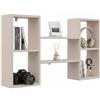 KUBUTKU Scaffale decorativo da parete con 5 ripiani, 102 x 60 x 18 cm, design scandinavo moderno, per soggiorno, cucina, ufficio, camera da letto, bagno, libreria (cashmere)