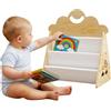 FARYODI Biblioteca per bambini in legno, libreria Montessori in legno massiccio per bambini, cassa per libri e scaffali aperti per angolo lettura, cameretta dei bambini e bambini, scaffale per cameretta dei