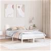 Pyvara Telaio per letto bianco, 120 x 200 cm, in legno massello di pino con testiera, telaio in legno, per rete a doghe, letto matrimoniale e letto singolo, design moderno e stabile
