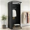 LXSEHN Spogliatoio Camerino Mobile, Negozio Portatile Camerino Staccabile,Nero