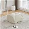 NuvlaGu Elowin - Sgabello ottomano in ciniglia, moderno poggiapiedi per soggiorno, morbido sgabello imbottito come sgabello da divano, tavolino o seduta aggiuntiva, schiuma 32D, beige, 78 x 76 x 45 cm