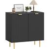 HOMCOM Credenza da cucina, mobile contenitore, con 2 ante, ripiano regolabile, gambe in metallo rialzate, per cucina, soggiorno, 80 x 40 x 80 cm, nero
