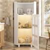 NADEUSAK Armadio ad angolo bianco, 60 x 120 cm, con superficie laccata, moderna cassettiera angolare per soggiorno, libreria, bagno