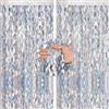 G2PLUS 2 Tende con Frange a Onde Argento,Tenda Decorativa Metallizzata