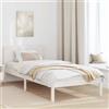 Pyvara Telaio per letto in legno massello di pino bianco, 75 x 190 cm, con testiera, letto singolo per camera da letto e cameretta dei bambini, stabile, moderno, salvaspazio, facile da montare