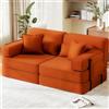 Luxstein Divano letto largo 190 cm, divano modulare da pavimento, divano senza osso, con schienale alto, divano a 2 posti in schiuma piena, divano pieghevole 5 in 1 con funzione letto per gli ospiti