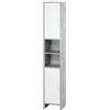 kleankin Colonna Bagno con 2 Armadietti e 2 Vani Aperti 30x30x180cm Grigio