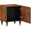YUTAASU Comodino con anta marrone miele, 40 x 33 x 46 cm, in legno massello di mango, comodino compatto con armadio per camera da letto, moderno con pomelli in ottone e finitura opaca