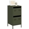ZQQLVOO Credenza verde oliva, 35 x 39 x 73,5 cm, in acciaio laminato a freddo, con cassetto e piedini in metallo, per riporre oggetti, organizzazione in soggiorno, ufficio, camera da letto