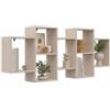 KUBUTKU Scaffale decorativo da parete con 7 ripiani, 160 x 65 x 18 cm, design scandinavo moderno, per soggiorno, cucina, ufficio, camera da letto, bagno, scaffale sospeso, libreria (cashmere)