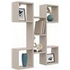KUBUTKU Scaffale decorativo da parete con 6 ripiani, 100 x 82 x 18 cm, design scandinavo, moderno, per soggiorno, cucina, ufficio, camera da letto, bagno, libreria (cashmere)