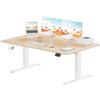 Devoko Scrivania Elettrica 160 x 60cm, Scrivania Regolabile In Altezza Con Gancio Per Cuffie, 71-119 cm, 2 Opzioni Di Memoria Intelligente, Adatta Per Studio E Ufficio, Beige