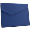 Enyuwlcm Cartella portadocumenti in pelle PU, formato A4, impermeabile, con chiusura magnetica invisibile, blu