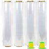 BOMEI PACK 4 Pack Industrial Clear Pallet Stretch Wrap Cling Film 20mic x 400mm x 260m con maniglia di plastica Rolling.Durable Self-Adhering Packing, Packaging, Heavy Duty Shrink Film