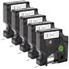 Molabel Nastro Adesivo in Vinile Industriale Compatibile con Dymo Rhino 18443 Etichetta Nero su Bianco 9 mm x 5,5 m Nastro Autoadesivo 5pack per Dymo Rhino 4200 5200 3000 3MPL200