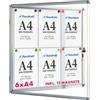 Floordirekt | bacheca in alluminuim, vetrina con serratura a chiave | lavagna magnetica - porta con serratura - telaio in alluminio | 6 x A4